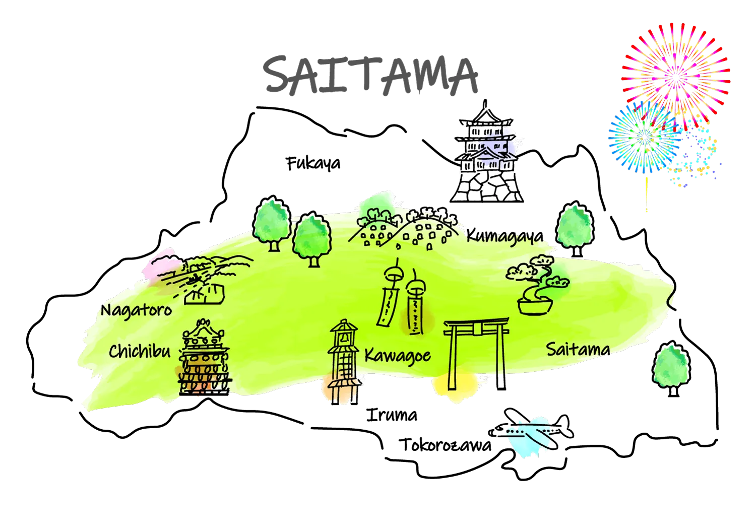 埼玉県地図イラスト