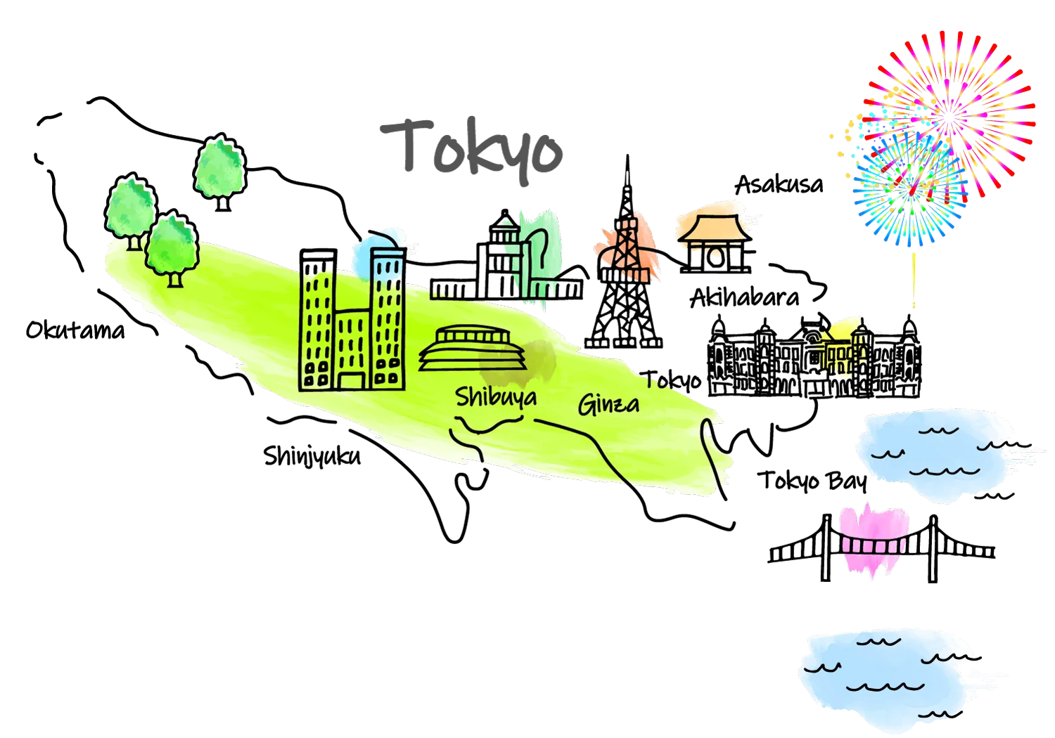 東京都地図イラスト